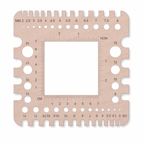 Josenidny Stricknadelstärke, Strickstärke, Lineal, Häkelnadeln, Lineal, Garn- und Musterlineal (Universalstärke/Lineal D von Josenidny