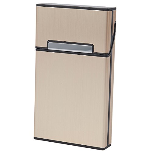 Josenidny Zigarettenetui für Zigaretten, ultradünne Pfeifen, schlankes Design, Metallbox, Geschenkbox, Frauen-Halter (Gold) von Josenidny