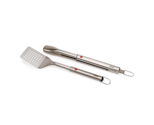 Joseph Joseph GrillOut 2-teiliges Edelstahl BBQ-Utensilien-Set, Wender & Zange, Teleskopgriff, Aufhängeschlaufen von Joseph Joseph