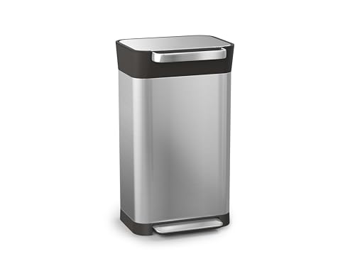 Joseph Joseph Intelligent Waste Titan Müllkompressor, Küchenabfalleimer mit Geruchsfilter, fasst nach der Verdichtung bis zu 90 l, Edelstahl, 30 l von Joseph Joseph