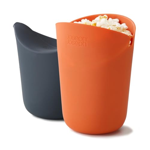 Joseph Joseph M-Cuisine – Set mit 2 Silikon-Mikrowellen-Popcornkegeln – Orange/Grau von Joseph Joseph