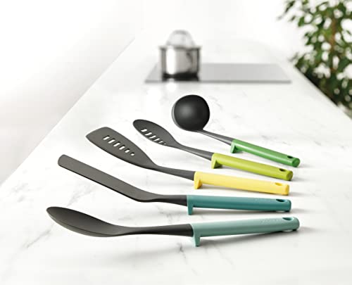 Joseph Joseph Duo 5-teiliges Utensilienset mit integrierter Werkzeugablage, Hygienisches Küchenutensilienset für die Verwendung mit antihaftbeschichtetem Kochgeschirr, Opa, Opal von Joseph Joseph