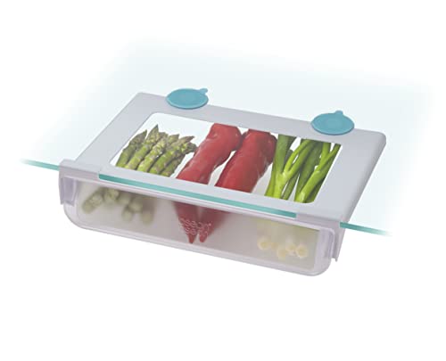 Joseph Joseph FridgeStore – Platzsparender Kühlschrank-Organizer unter dem Regal, BPA-frei, Transparant/Türkis, 7.8 x 31.3 x 25.5 cm von Joseph Joseph