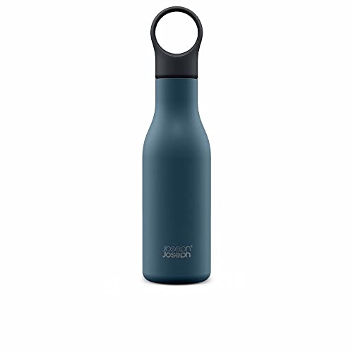Joseph Joseph Loop - Vakuumisolierte auslaufsichere Thermo-Trinkflasche 500 ml, doppelwandig, für Heiß- und Kaltgetränke - Blau von Joseph Joseph