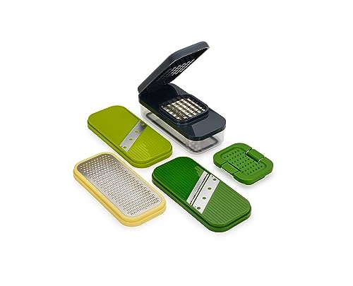 Joseph Joseph Multi-Prep Compact 4-in-1 Multifunktionsset, Gemüsehobel, Zwiebelschneider, Pommesschneider, Käsereibe, Madonline, Julienne-Schneider mit Behälter von Joseph Joseph