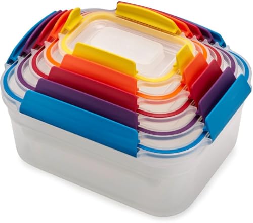 Joseph Joseph Nest Lock, 5 Stück Kunststoff Küche Lebensmittel Lagerung aufbewahrungsbox mit Deckel, auslaufsicher, luftdicht, platzsparend, BPA frei- Multicolour von Joseph Joseph