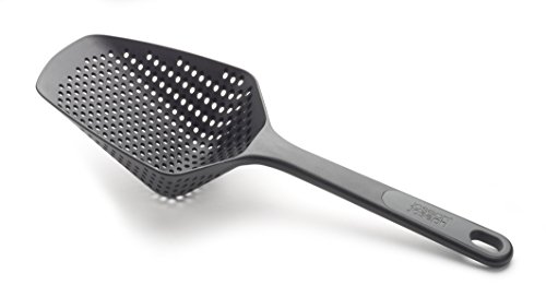 Joseph Joseph Scoop Plus Sieb, Löffelabtropfsieb, schöpfen, abtropfen lassen und servieren, hitzebeständig bis zu 200°C (392°F), spülmaschinenfest, schwarz, groß von Joseph Joseph