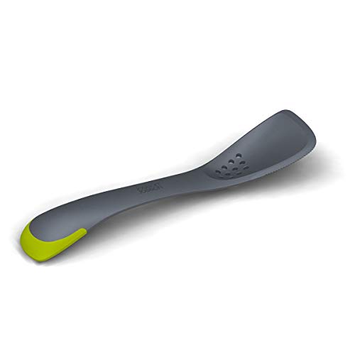 Joseph Joseph - Uni-Tool 5-in-1 Silikon Küchenwerkzeug, Schlitzlöffel, Pfannenwender, Solider Löffel und Spatel in einem - Grau von Joseph Joseph
