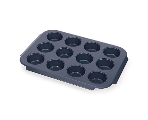 Joseph Joseph Nest Bake 12er Antihaft-Muffinblech, Karbonstahl, Leichtziehbare Griffe, Stapelbar, Platzsparendes Design, 12 Cups von Joseph Joseph
