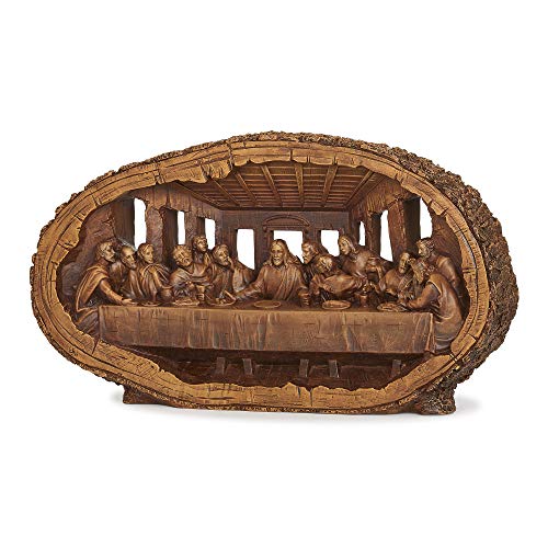 Joseph's Studio by Roman – Last Abendmahl-Figur, Geschnitzte Holzoptik, Renaissance-Kollektion, 36.8 cm breit, Kunstharz und Stein, Tischplatte oder Schreibtisch-Display, dekorativ, langlebig von Joseph's Studio
