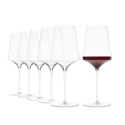Josephinenhütte® JOSEPHINE N°3 Rotweingläser [DAS GLAS FÜR GENIESSER] - handgefertigt & mundgeblasen - 6er Set für Rotwein - funktionales Design für intensives Aroma von Josephinenhütte