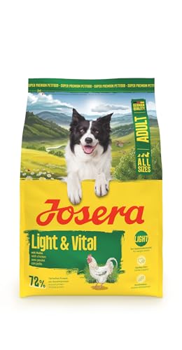 JOSERA Adult Light & Vital Huhn (1 x 3 kg) | Premium Trockenfutter für ausgewachsene Hunde | mit Erbse | phosphorarm - mit wenig Fett & Protein speziell für Senioren | glutenfrei | 1er Pack von Josera