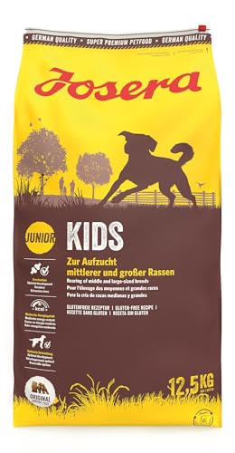 JOSERA Kids (1 x 12,5 kg) | Welpenfutter für mittlere und große Rassen | ohne Weizen | Super Premium Trockenfutter für wachsende Hunde | 1er Pack von Josera