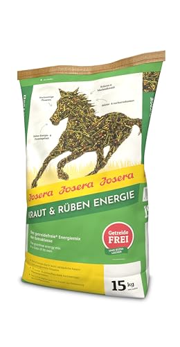 JOSERA Kraut & Rüben Energie (1 x 15 kg) | PFERD | Premium Pferdefutter | Energiemix der Extraklasse - effizienter Muskelaufbau dank Pflanzenproteinen | getreidefrei | stärkereduziert | 1er Pack von Josera