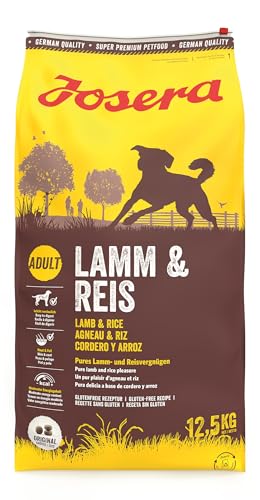 JOSERA Lamm & Reis (1 x 12,5 kg) | Adult | Premium Trockenfutter für ausgewachsene Hunde | Reis & Lamm als einzige tierische Proteinquelle | besonders gut verträglich | weizenfrei | 1er Pack von Josera