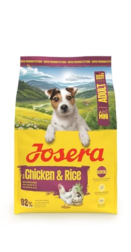 JOSERA Mini Adult Huhn & Reis (1 x 3 kg) | Premium Trockenfutter für ausgewachsene Hunde Kleiner Rassen | mit Biotin für Haut & Fell | kleine Kroketten | extraverträglich | gluternfrei | 1er Pack von Josera