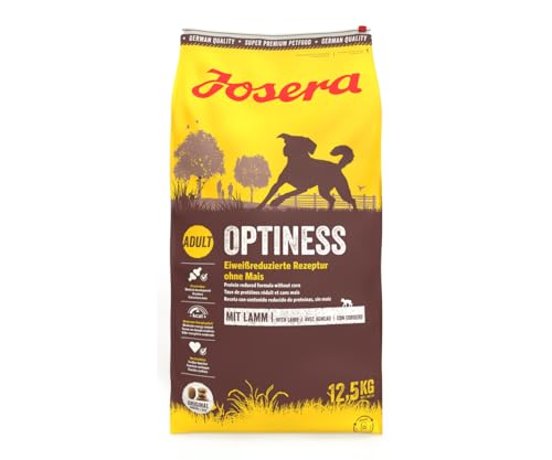 JOSERA Optiness (1 x 12,5 kg) | Hundefutter mit eiweißreduzierter Rezeptur ohne Mais | Super Premium Trockenfutter für ausgewachsene Hunde | 1er Pack von Josera