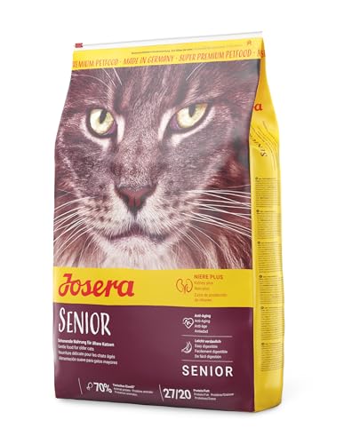 JOSERA Senior (1 x 10 kg) | Katzenfutter für ältere Katzen oder Katzen mit chronischer Niereninsuffizienz | Super Premium Trockenfutter | 1er Pack von Josera