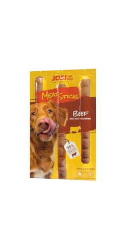 JOSIDOG Meat Sticks Beef (20 x 33 g) | leckere Kaustange mit Rind | Hundesnack ohne Zucker | getreidefreie Rezeptur | ohne künstliche Geschmacksverstärker & Farbstoffe | 3 Sticks pro Verpackung von Josera