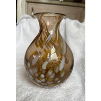 Vintage Konfetti Swirl Glasvase Vase 1970Er von JosisVintageFeeling