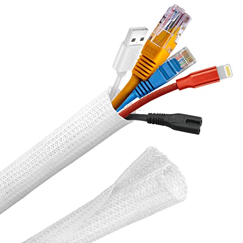 Josnown Selbstschließend Kabelkanal, 3m Zuschneidba Kabelschlauch Gewebter Kabelmantel, Durchmesser 12-20mm, Kabelmanagement für Hause und im Büro Verstecken im Schreibtisch, TV, Boden, Weiß Josnown Selbstschließend Kabelkanal, 3m Zuschneidba Kabelschlauch Gewebter Kabelmantel, Durchmesser 12-20mm, Kabelmanagement für Hause und im Büro Verstecken im Schreibtisch, TV, Boden, Weiß von Josnown
