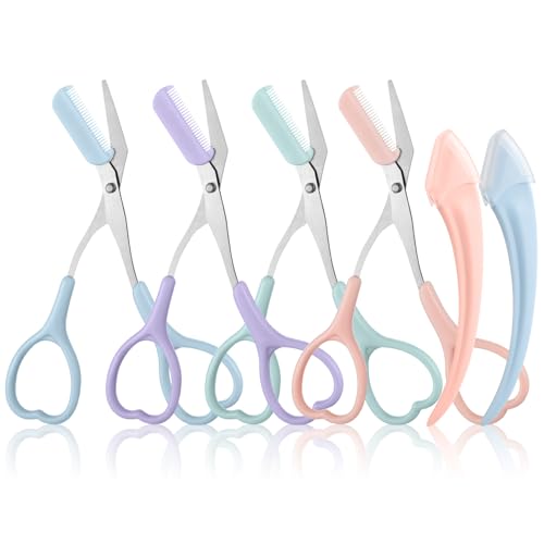 6 Stück Augenbrauen Trimm Set - 4 Augenbrauenschere Trimmer Und 2 Augenbrauen Schere Mit Kamm Bart Form Set Professionelle Augenbrauen Trimmer Für Damen Und Herren Zuhause Unterwegs Salon 6 Stück Augenbrauen Trimm Set - 4 Augenbrauenschere Trimmer Und 2 Augenbrauen Schere Mit Kamm Bart Form Set Professionelle Augenbrauen Trimmer Für Damen Und Herren Zuhause Unterwegs Salon von Josojoou