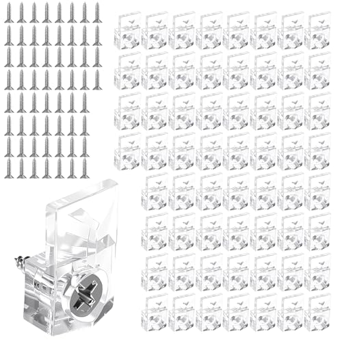 60 Set Spiegelhalter-Clips, transparentes Spiegel-Montagezubehör mit Schrauben, Spiegel-Aufhängeset, geeignet für rahmenlose Spiegel und wandmontierte Spiegel-Clips von Josojoou