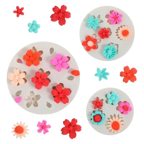 8 Stück Silikonformen Blumen 3d Silikonform Fondant Mini Backen Schokoladenformen Zum Dekorieren Von Pralinen Fudge Kekse Handgemachte Seifen Kuchen Cupcakes Fondant Polymer Clay Und Süßigkeiten von Josojoou