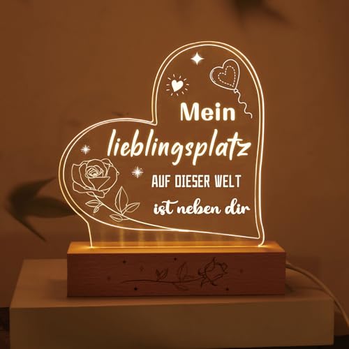 Jostift Geburtstagsgeschenk für Frauen,Acryl LED Nachtlicht mit Holzsockel,Personalisierte Inspirierende Geschenke für Mama,Frauen,Freundin,Schwestern,Kollegen von Jostift