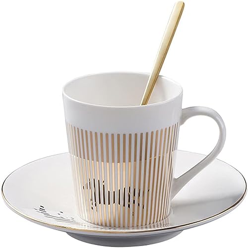 JosuE Kaffeetasse und Untertasse Set 10oz Kreative Kunst Mirage Inverted Image Cup Luxus Porzellan Teetasse Untertasse für Kaffee Milch Cappuccino Espresso Tee Nette Geschenke (Color : Pferd) von JosuE