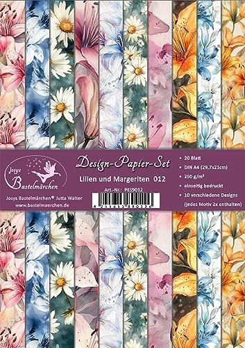 Josys Bastelmärchen Design-Papier-Set 20 Blatt A4 250g Scrapbooking Blumen Lilien Margeriten PES9012 Josys Bastelmärchen Design-Papier-Set 20 Blatt A4 250g Scrapbooking Blumen Lilien Margeriten PES9012 von Josys Bastelmärchen