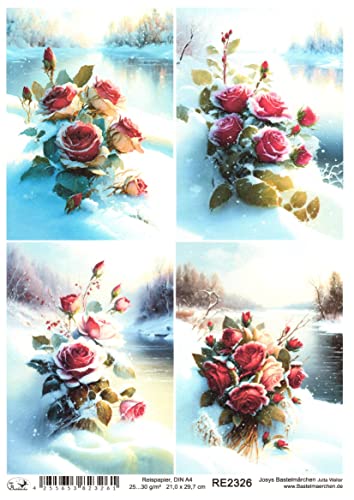 Josys Bastelmärchen Reispapier A4 Strohseide Decoupage Blumen Rosen EIS Winter Landschaft RE2326 Josys Bastelmärchen Reispapier A4 Strohseide Decoupage Blumen Rosen EIS Winter Landschaft RE2326 von Josys Bastelmärchen
