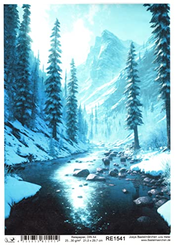 Josys Bastelmärchen Reispapier A4 Strohseide Decoupage Fluss Winter EIS Schnee Bach Berge RE1541 Josys Bastelmärchen Reispapier A4 Strohseide Decoupage Fluss Winter EIS Schnee Bach Berge RE1541 von Josys Bastelmärchen