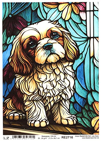 Josys Bastelmärchen Reispapier A4 Strohseide Decoupage Glaskunst Fenster Tiffany Hund RE2716 Josys Bastelmärchen Reispapier A4 Strohseide Decoupage Glaskunst Fenster Tiffany Hund RE2716 von Josys Bastelmärchen