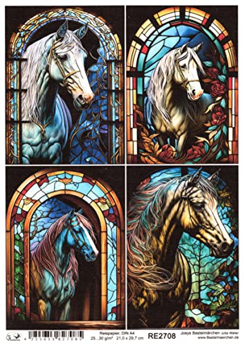 Josys Bastelmärchen Reispapier A4 Strohseide Decoupage Glaskunst Fenster Tiffany Pferd RE2708 Josys Bastelmärchen Reispapier A4 Strohseide Decoupage Glaskunst Fenster Tiffany Pferd RE2708 von Josys Bastelmärchen