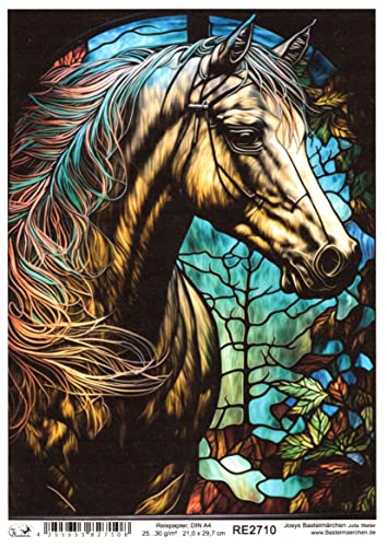 Josys Bastelmärchen Reispapier A4 Strohseide Decoupage Glaskunst Fenster Tiffany Pferd RE2710 Josys Bastelmärchen Reispapier A4 Strohseide Decoupage Glaskunst Fenster Tiffany Pferd RE2710 von Josys Bastelmärchen