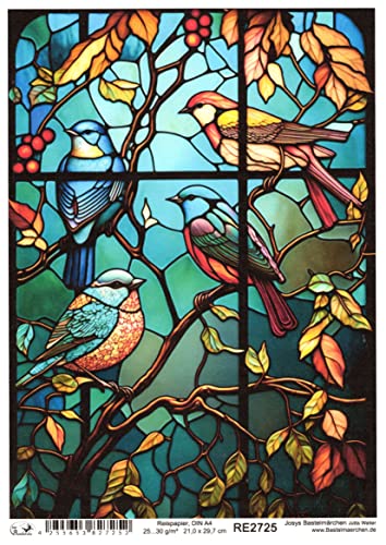 Josys Bastelmärchen Reispapier A4 Strohseide Decoupage Glaskunst Fenster Tiffany Vogel Vögel RE2725 Josys Bastelmärchen Reispapier A4 Strohseide Decoupage Glaskunst Fenster Tiffany Vogel Vögel RE2725 von Josys Bastelmärchen