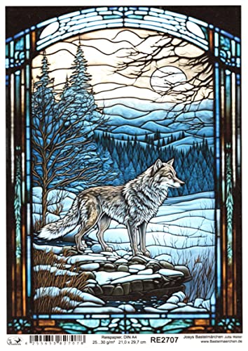 Josys Bastelmärchen Reispapier A4 Strohseide Decoupage Glaskunst Fenster Tiffany Wolf RE2707 Josys Bastelmärchen Reispapier A4 Strohseide Decoupage Glaskunst Fenster Tiffany Wolf RE2707 von Josys Bastelmärchen