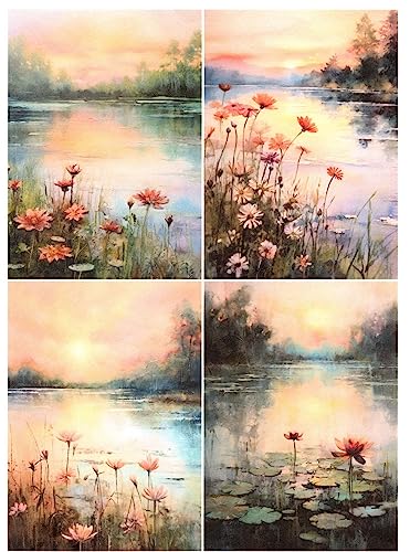 Josys Bastelmärchen Reispapier A4 Strohseide Decoupage Landschaft See Blumen Malerei Vintage RE3715 Josys Bastelmärchen Reispapier A4 Strohseide Decoupage Landschaft See Blumen Malerei Vintage RE3715 von Josys Bastelmärchen