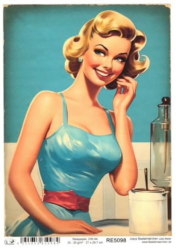 Josys Bastelmärchen Reispapier A4 Strohseide Decoupage Motiv Pin-up-Girl Schild 60er Küche RE5098 Josys Bastelmärchen Reispapier A4 Strohseide Decoupage Motiv Pin-up-Girl Schild 60er Küche RE5098 von Josys Bastelmärchen