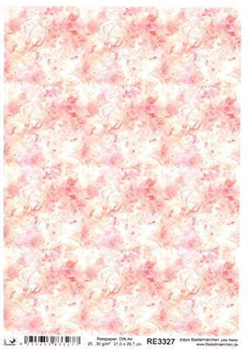 Josys Bastelmärchen Reispapier A4 Strohseide Decoupage Muster Hintergrund Blumen RE3327 von Josys Bastelmärchen
