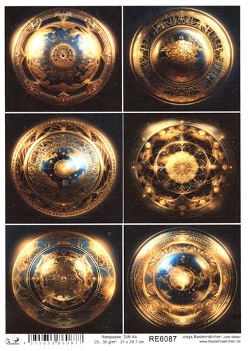 Josys Bastelmärchen Reispapier A4 Strohseide Decoupage Mystik mystisch Erde Gold Symbol RE6087 Josys Bastelmärchen Reispapier A4 Strohseide Decoupage Mystik mystisch Erde Gold Symbol RE6087 von Josys Bastelmärchen