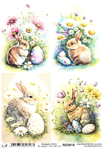Josys Bastelmärchen Reispapier A4 Strohseide Decoupage Osterhase Ostern Osterkarte Blumen Ei RE0818 Josys Bastelmärchen Reispapier A4 Strohseide Decoupage Osterhase Ostern Osterkarte Blumen Ei RE0818 von Josys Bastelmärchen