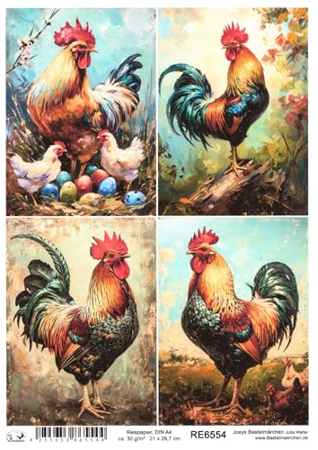 Josys Bastelmärchen Reispapier A4 Strohseide Decoupage Ostern Hahn Hühner Ostereier Wiese RE6554 Josys Bastelmärchen Reispapier A4 Strohseide Decoupage Ostern Hahn Hühner Ostereier Wiese RE6554 von Josys Bastelmärchen