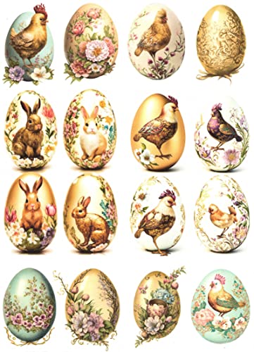 Josys Bastelmärchen Reispapier A4 Strohseide Decoupage Ostern Ostereier Hasen Hahn Blumen RE1960 Josys Bastelmärchen Reispapier A4 Strohseide Decoupage Ostern Ostereier Hasen Hahn Blumen RE1960 von Josys Bastelmärchen