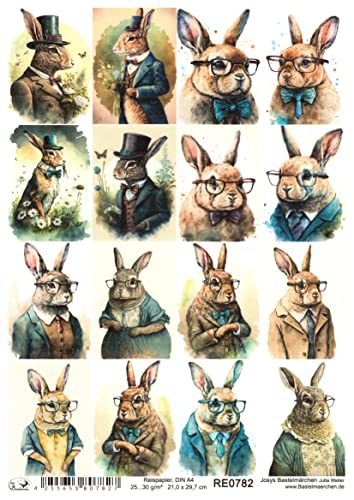 Josys Bastelmärchen Reispapier A4 Strohseide Decoupage Ostern Osterhase kleine Bilder Vintage RE0782 Josys Bastelmärchen Reispapier A4 Strohseide Decoupage Ostern Osterhase kleine Bilder Vintage RE0782 von Josys Bastelmärchen