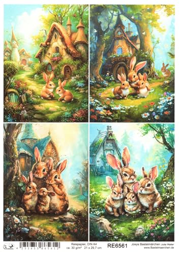 Josys Bastelmärchen Reispapier A4 Strohseide Decoupage Ostern Süße Hasen Familie RE6561 Josys Bastelmärchen Reispapier A4 Strohseide Decoupage Ostern Süße Hasen Familie RE6561 von Josys Bastelmärchen