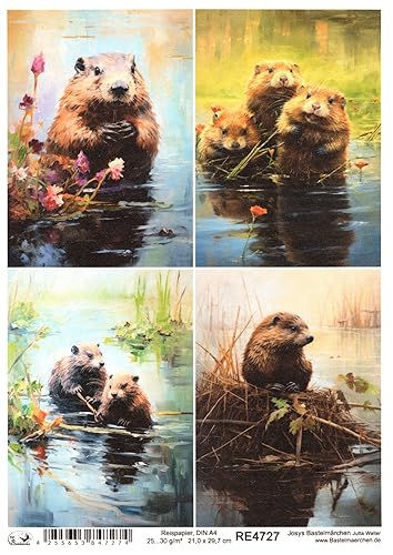 Josys Bastelmärchen Reispapier A4 Strohseide Decoupage Serviertentechnik Biber See Teich RE4727 Josys Bastelmärchen Reispapier A4 Strohseide Decoupage Serviertentechnik Biber See Teich RE4727 von Josys Bastelmärchen
