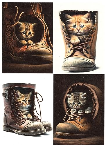 Josys Bastelmärchen Reispapier A4 Strohseide Decoupage Serviertentechnik Katze im Stiefel RE0808 von Josys Bastelmärchen