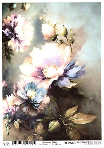 Josys Bastelmärchen Reispapier A4 Strohseide Decoupage Vintage Blumen Blumenmotiv Hintergrund RE2568 Josys Bastelmärchen Reispapier A4 Strohseide Decoupage Vintage Blumen Blumenmotiv Hintergrund RE2568 von Josys Bastelmärchen